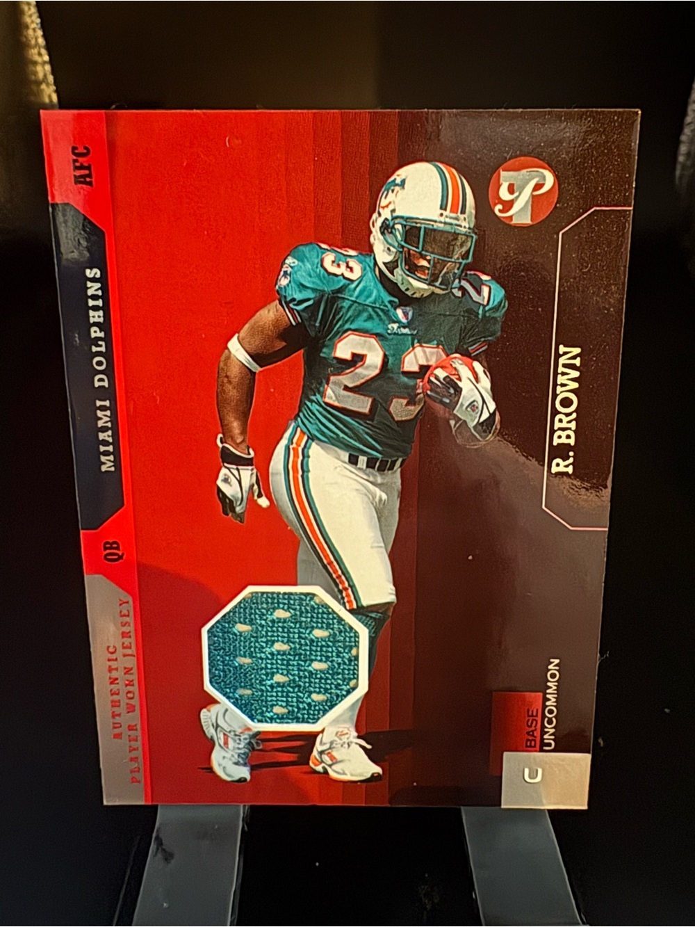 R. Brown Miami Dolphins Game-Used Jersey Patch Football Card